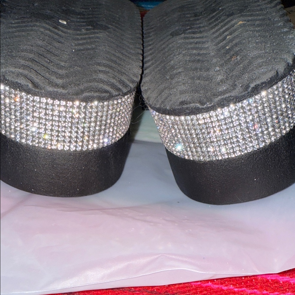 Elegant Silver Rhinestone Slide Sandals - Picture 10 of 16
